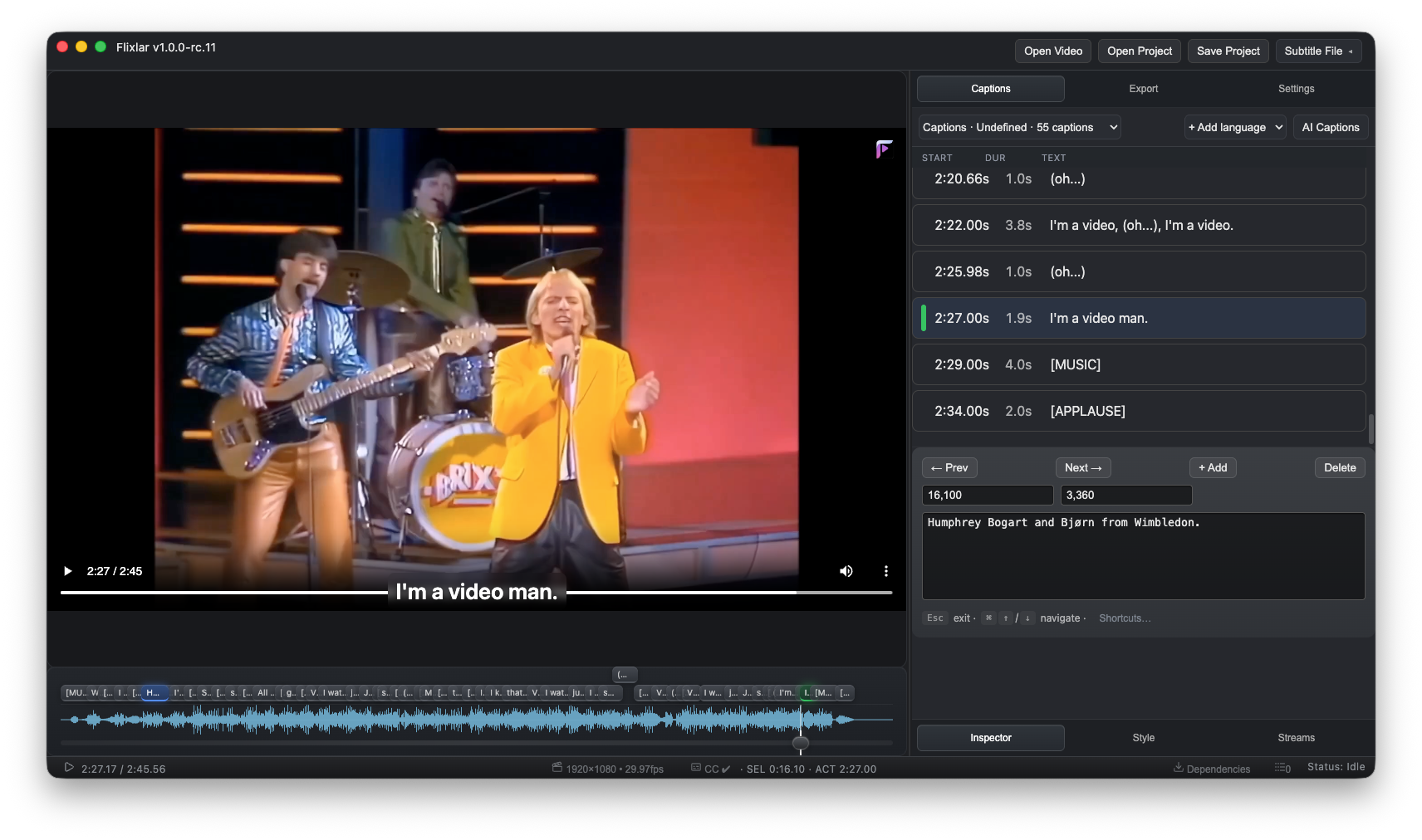 Fixing subtitle timing